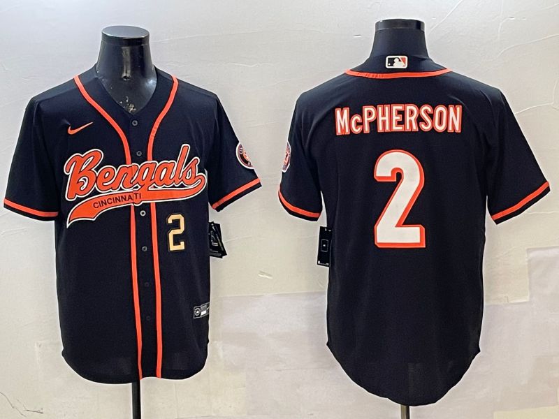 Men Cincinnati Bengals #2 Mcpherson Black Joint Name 2025 Nike Limited NFL Jersey style 6